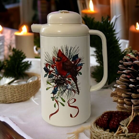 Lenox Winter Greetings Thermal Carafe Pitcher Insulated Cardinal Christmas Snow. - Picture 15 of 16